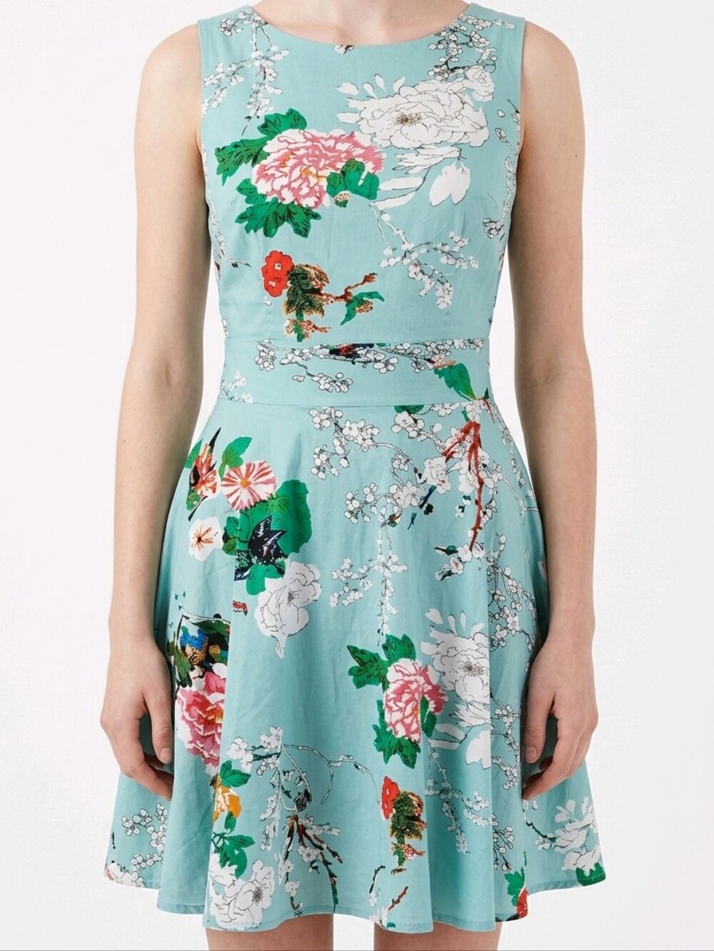 Aranee Floral Sleeveless Floral Sleeveless Cotton Dress